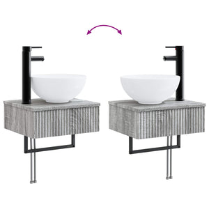 Σετ Επίπλων Μπάνιου 5 τμχ. Γκρι Sonoma 33 x 34,5 x 100 εκ - Pakobazaar