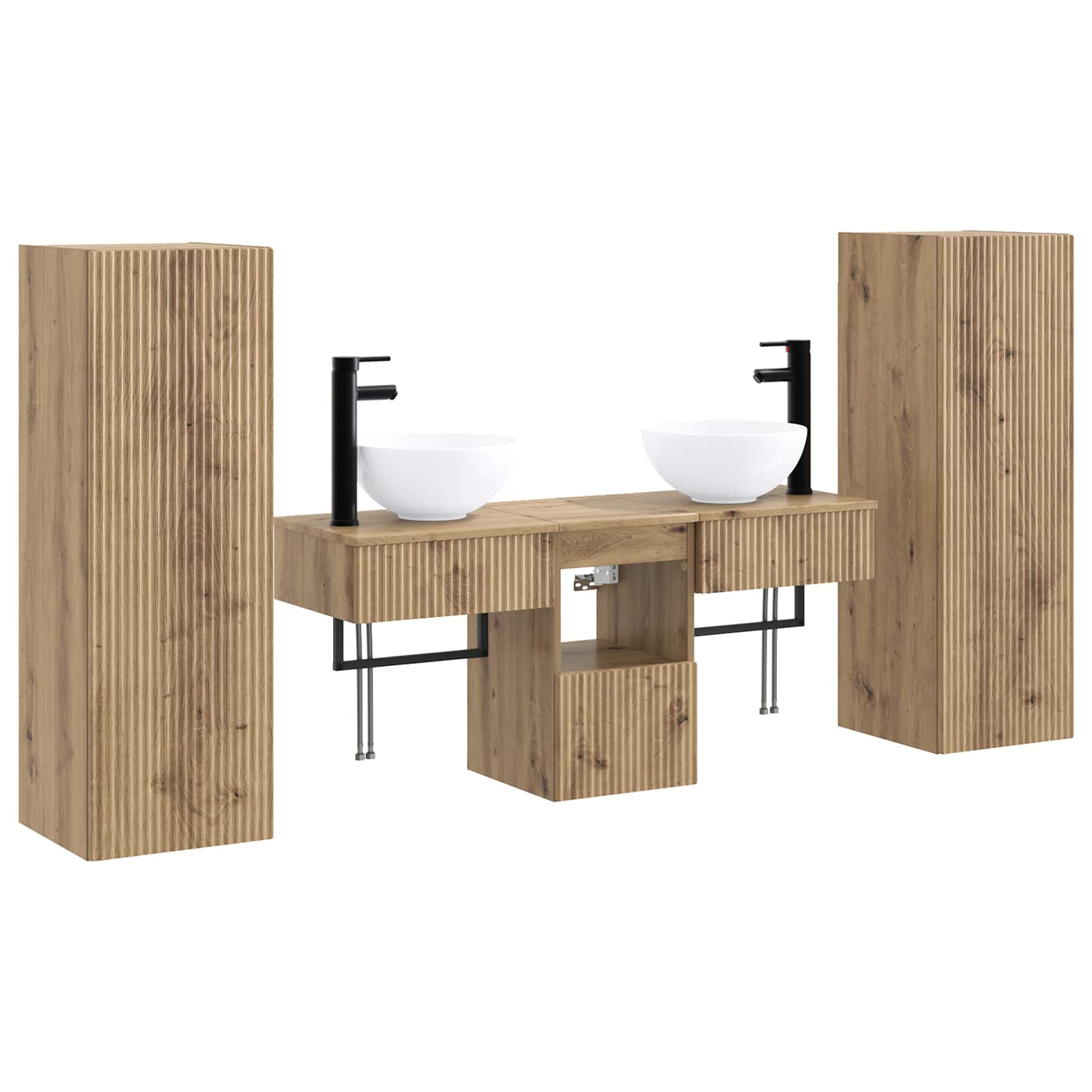 Σετ Επίπλων Μπάνιου 5 τμχ. Artisan Δρυς 33 x 34,5 x 100 εκ - Pakobazaar