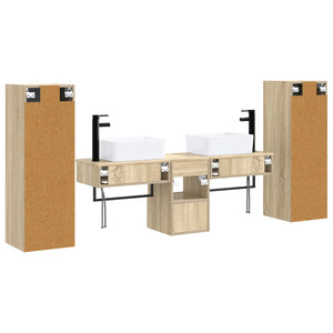 Σετ Επίπλων Μπάνιου 5 τμχ. Sonoma Δρυς 33 x 34,5 x 100 εκ - Pakobazaar