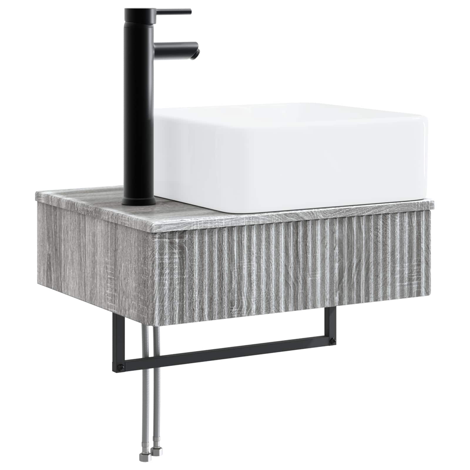 Σετ Επίπλων Μπάνιου 5 τμχ. Γκρι Sonoma 33 x 34,5 x 100 εκ - Pakobazaar