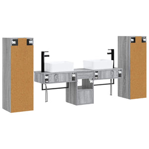 Σετ Επίπλων Μπάνιου 5 τμχ. Γκρι Sonoma 33 x 34,5 x 100 εκ - Pakobazaar