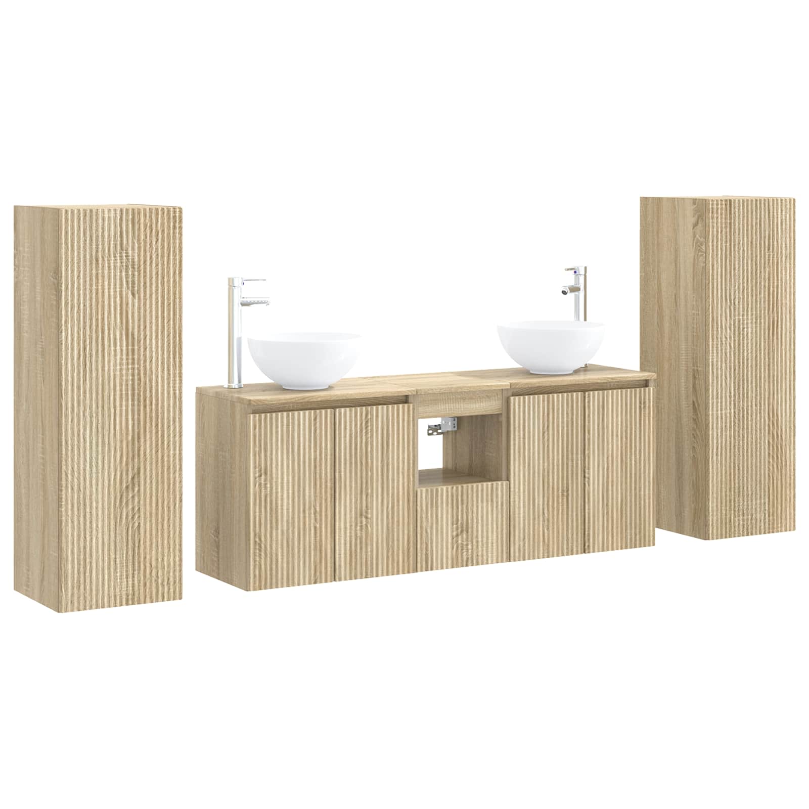 Σετ Επίπλων Μπάνιου 5 τμχ. Sonoma Δρυς 33 x 34,5 x 100 εκ - Pakobazaar