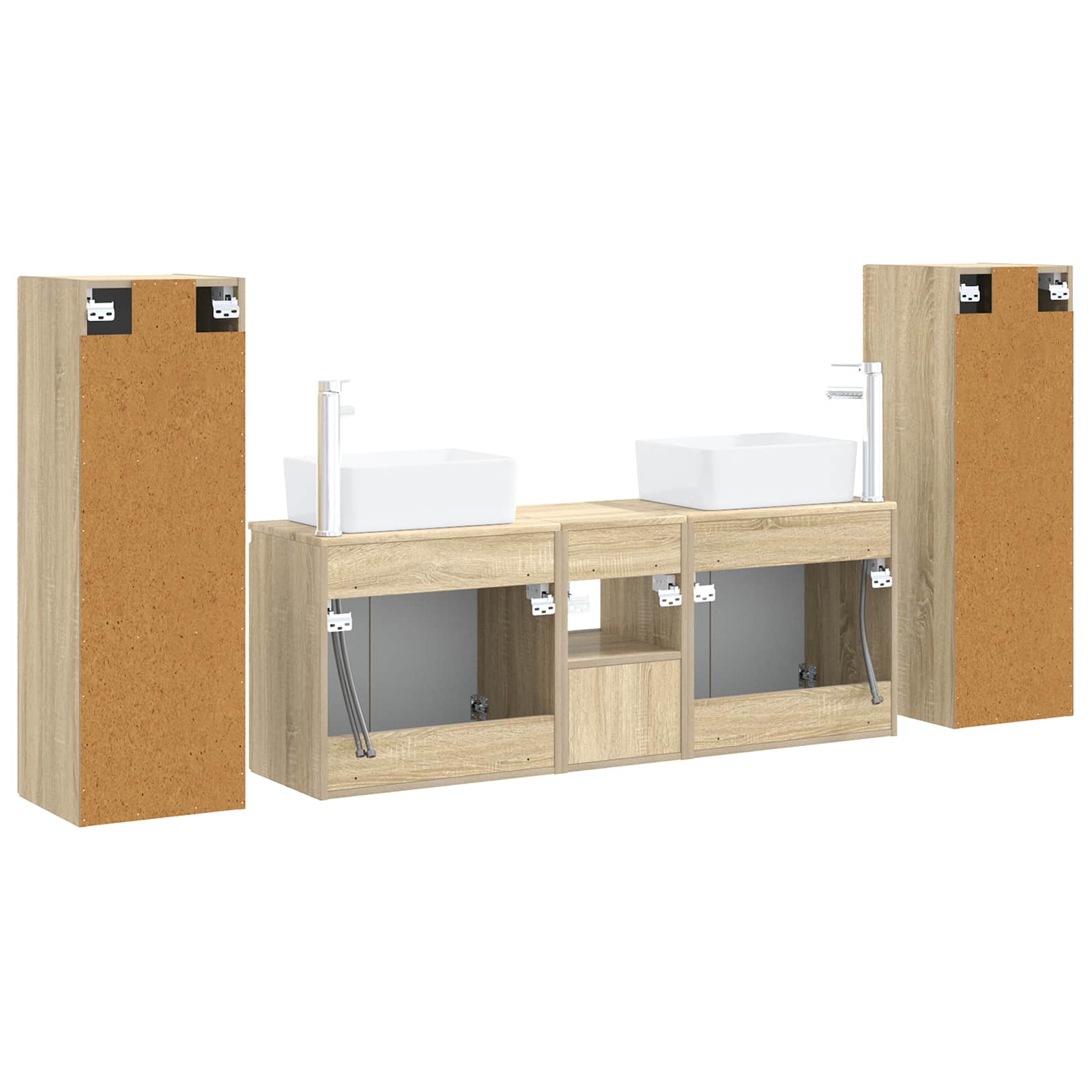 Σετ Επίπλων Μπάνιου 5 τμχ. Sonoma Δρυς 33 x 34,5 x 100 εκ - Pakobazaar