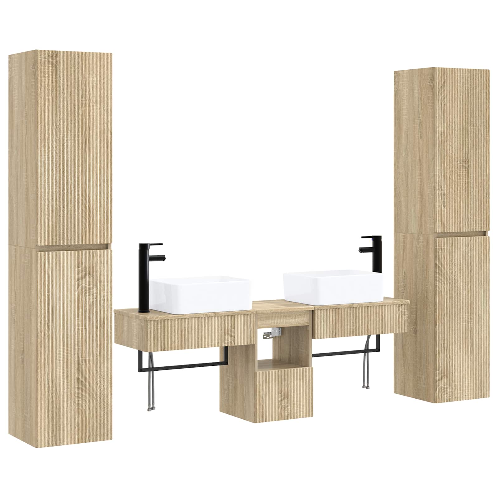 Σετ Επίπλων Μπάνιου 5 τμχ. Sonoma Δρυς 33 x 34,5 x 160 εκ - Pakobazaar