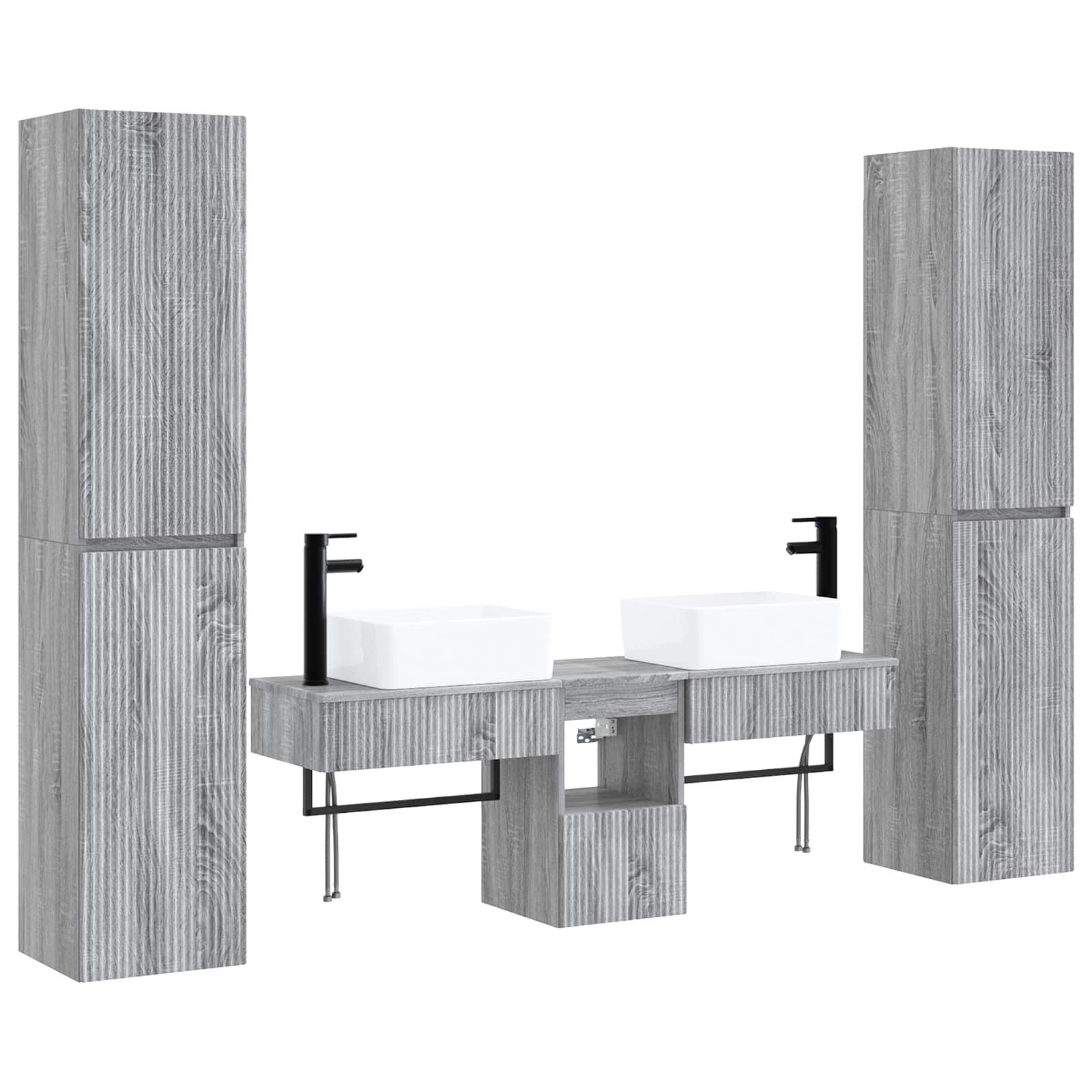 Σετ Επίπλων Μπάνιου 5 τμχ. Γκρι Sonoma 33 x 34,5 x 160 εκ