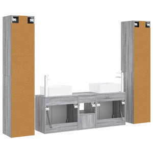 Σετ Επίπλων Μπάνιου 5 τμχ. Γκρι Sonoma 33 x 34,5 x 160 εκ - Pakobazaar