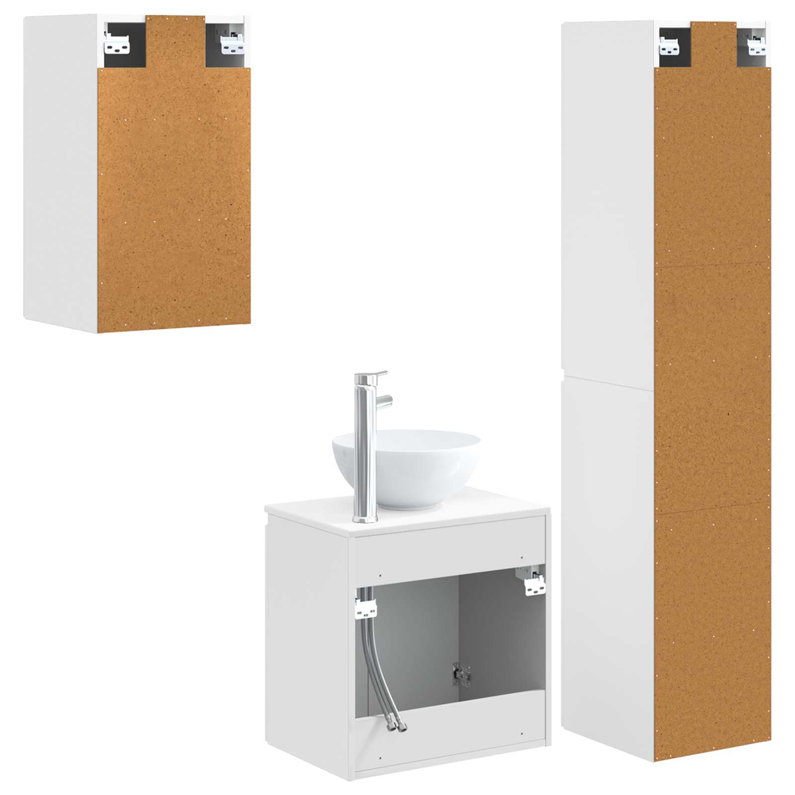 Σετ Επίπλων Μπάνιου 3 τμχ. Λευκό 33 x 34,5 x 160 εκ - Pakobazaar