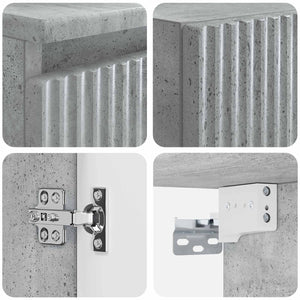 Σετ Επίπλων Μπάνιου 3 τμχ. Γκρι Σκυροδέματος 33 x 34,5 x 160 εκ - Pakobazaar