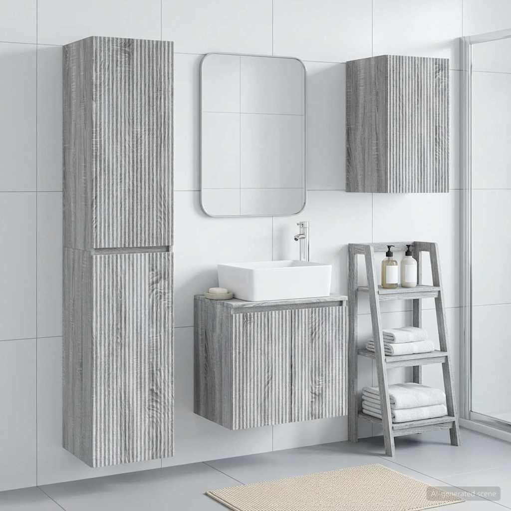 Σετ Επίπλων Μπάνιου 3 τμχ. Γκρι Sonoma 33 x 34,5 x 160 εκ