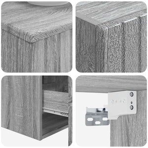 Σετ Επίπλων Μπάνιου 3 τμχ. Γκρι Sonoma 33 x 34,5 x 160 εκ