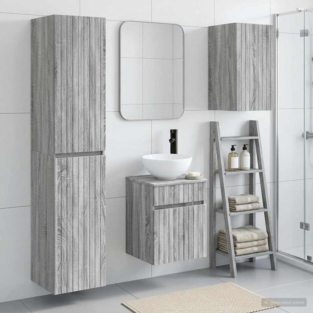 Σετ Επίπλων Μπάνιου 3 τμχ. Γκρι Sonoma 33 x 34,5 x 160 εκ
