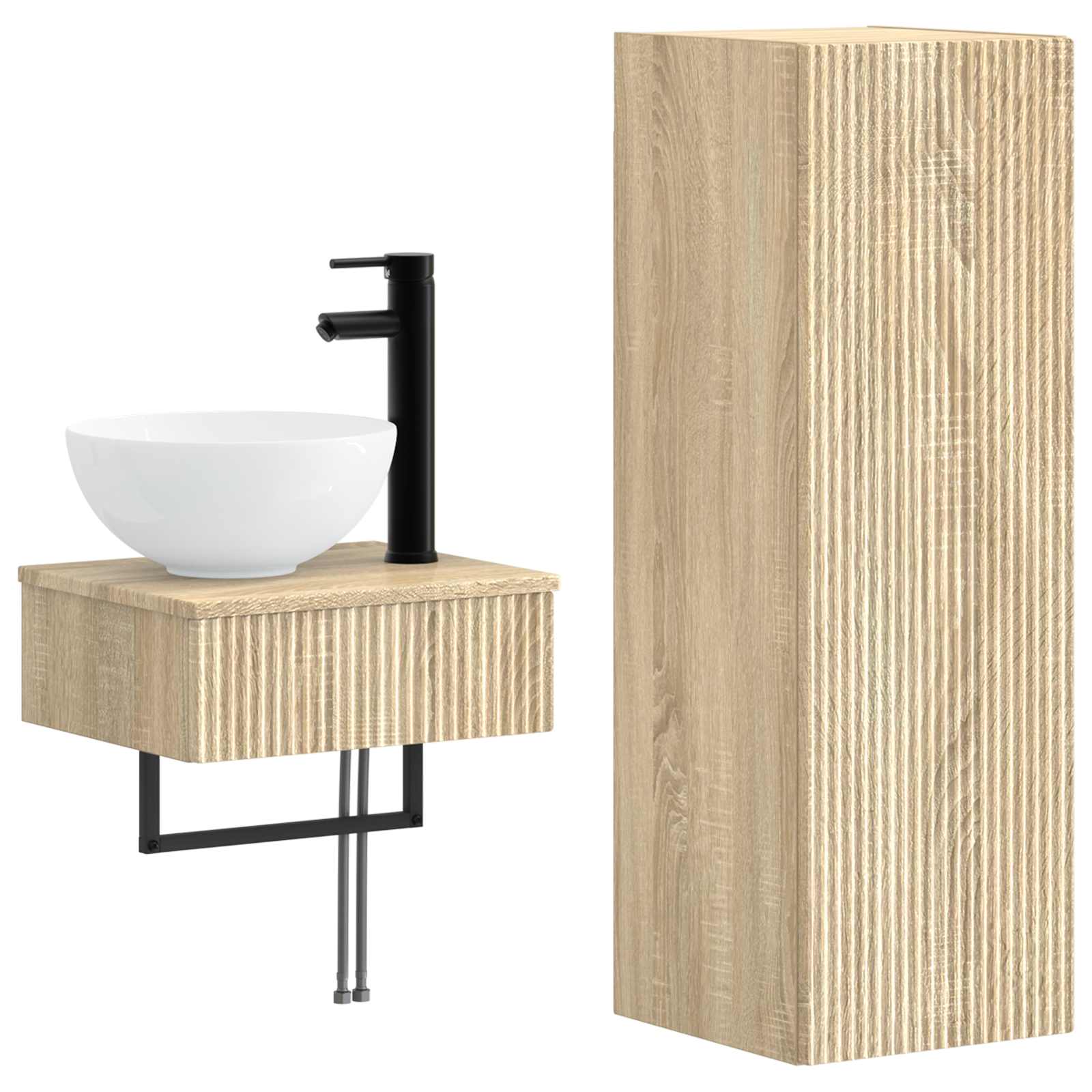 Σετ Επίπλων Μπάνιου 2 τμχ. Sonoma Δρυς 33 x 34,5 x 100 εκ - Pakobazaar