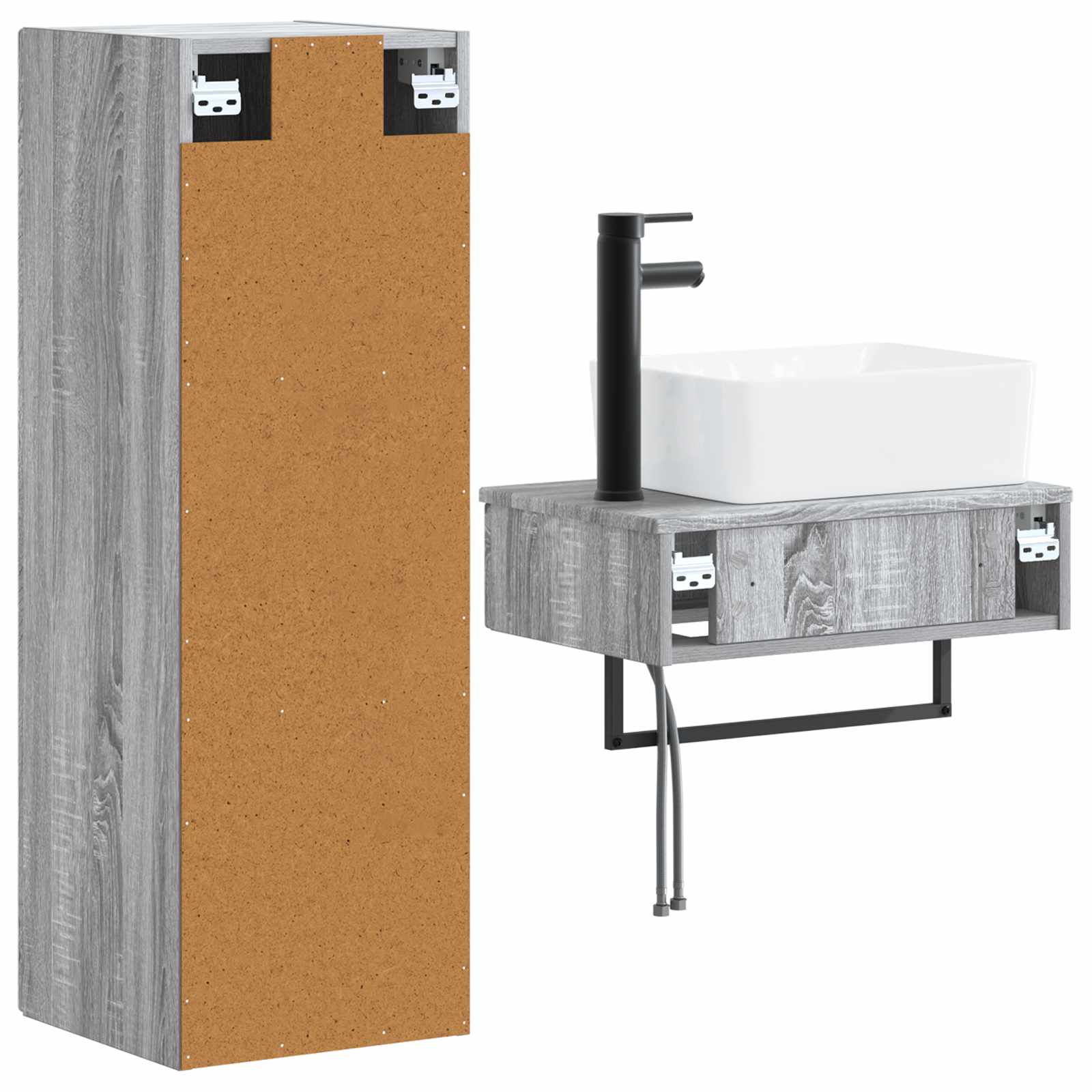Σετ Επίπλων Μπάνιου 2 τμχ. Γκρι Sonoma 33 x 34,5 x 100 εκ