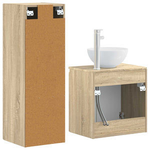 Σετ Επίπλων Μπάνιου 2 τμχ. Sonoma Δρυς 33 x 34,5 x 100 εκ - Pakobazaar