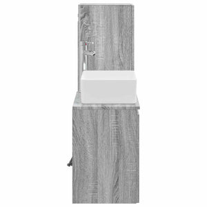 Σετ Επίπλων Μπάνιου 2 τμχ. Γκρι Sonoma 33 x 34,5 x 100 εκ - Pakobazaar