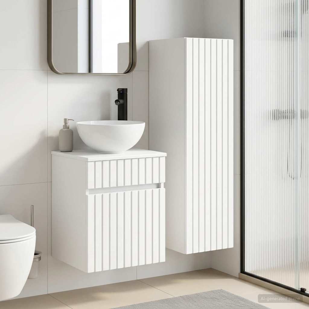 Σετ Επίπλων Μπάνιου 2 τμχ. Λευκό 33 x 34,5 x 100 εκ - Pakobazaar