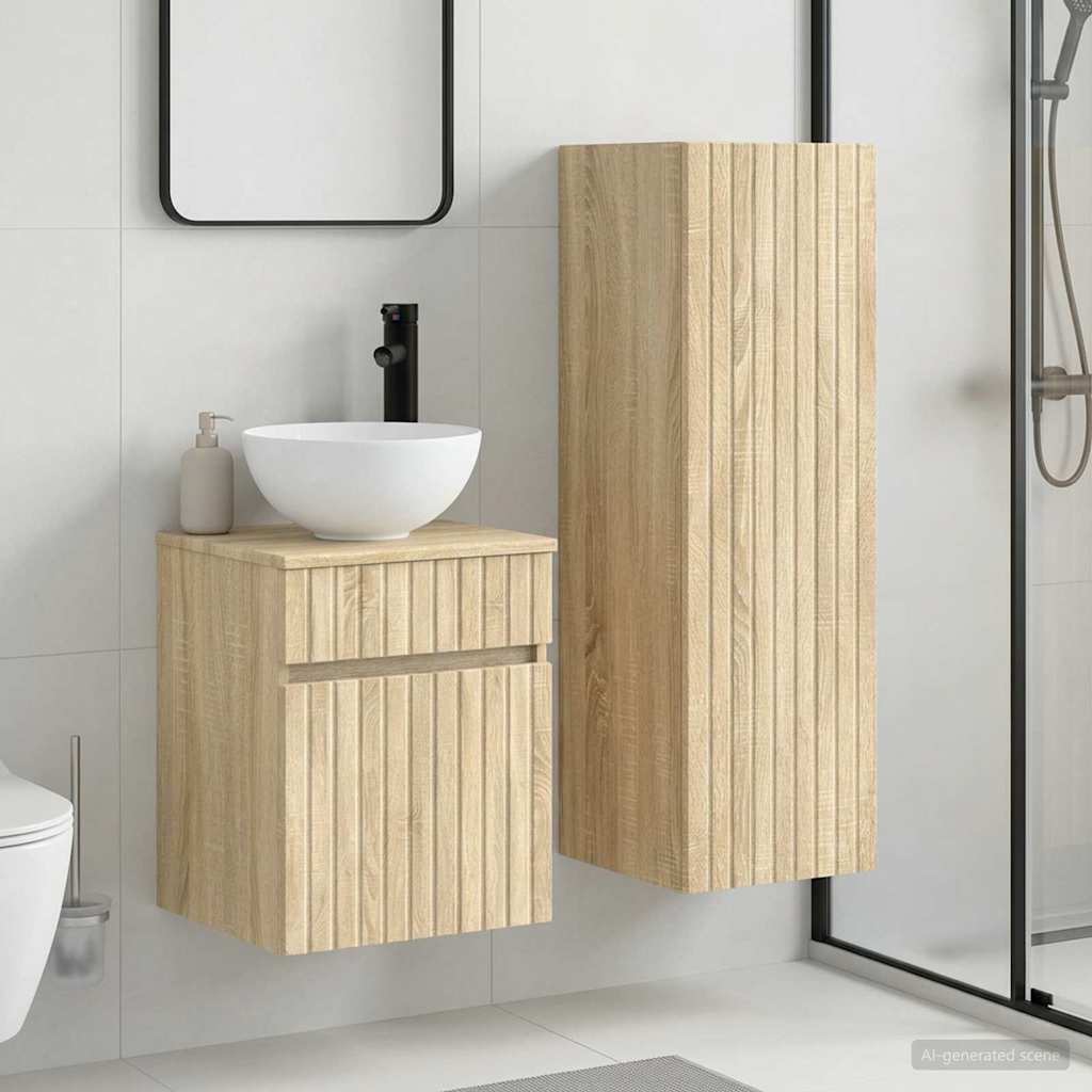 Σετ Επίπλων Μπάνιου 2 τμχ. Sonoma Δρυς 33 x 34,5 x 100 εκ - Pakobazaar