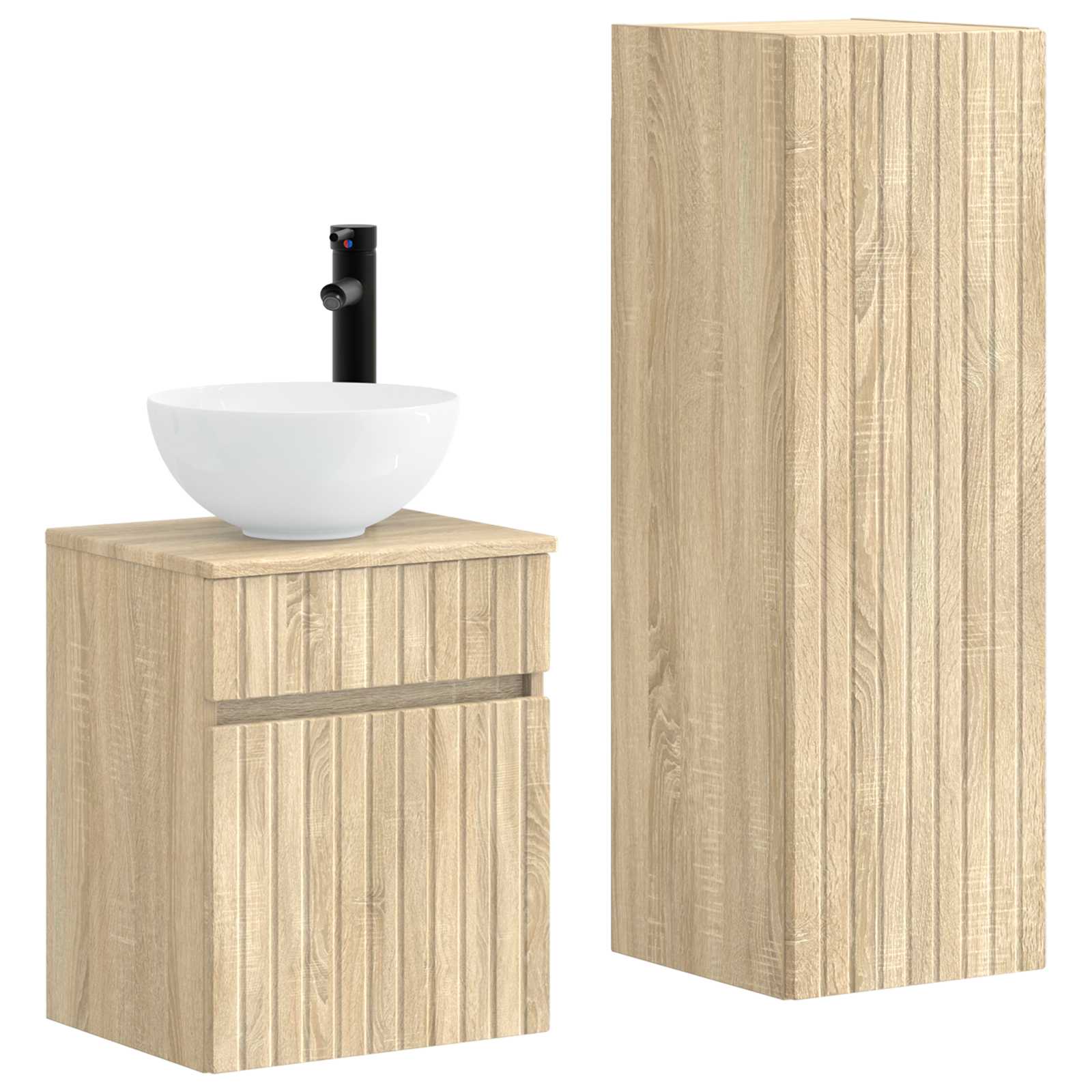 Σετ Επίπλων Μπάνιου 2 τμχ. Sonoma Δρυς 33 x 34,5 x 100 εκ - Pakobazaar