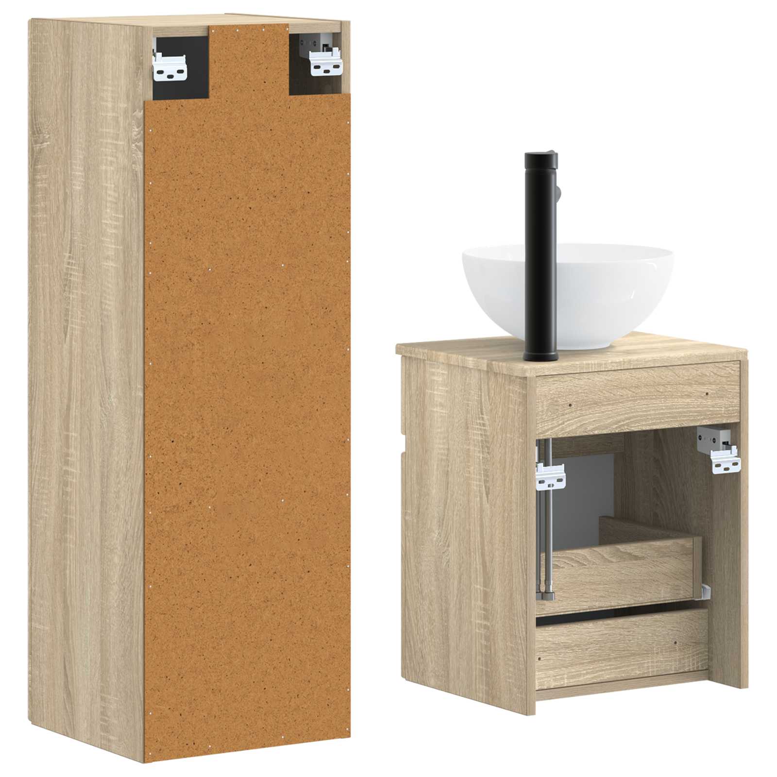 Σετ Επίπλων Μπάνιου 2 τμχ. Sonoma Δρυς 33 x 34,5 x 100 εκ - Pakobazaar