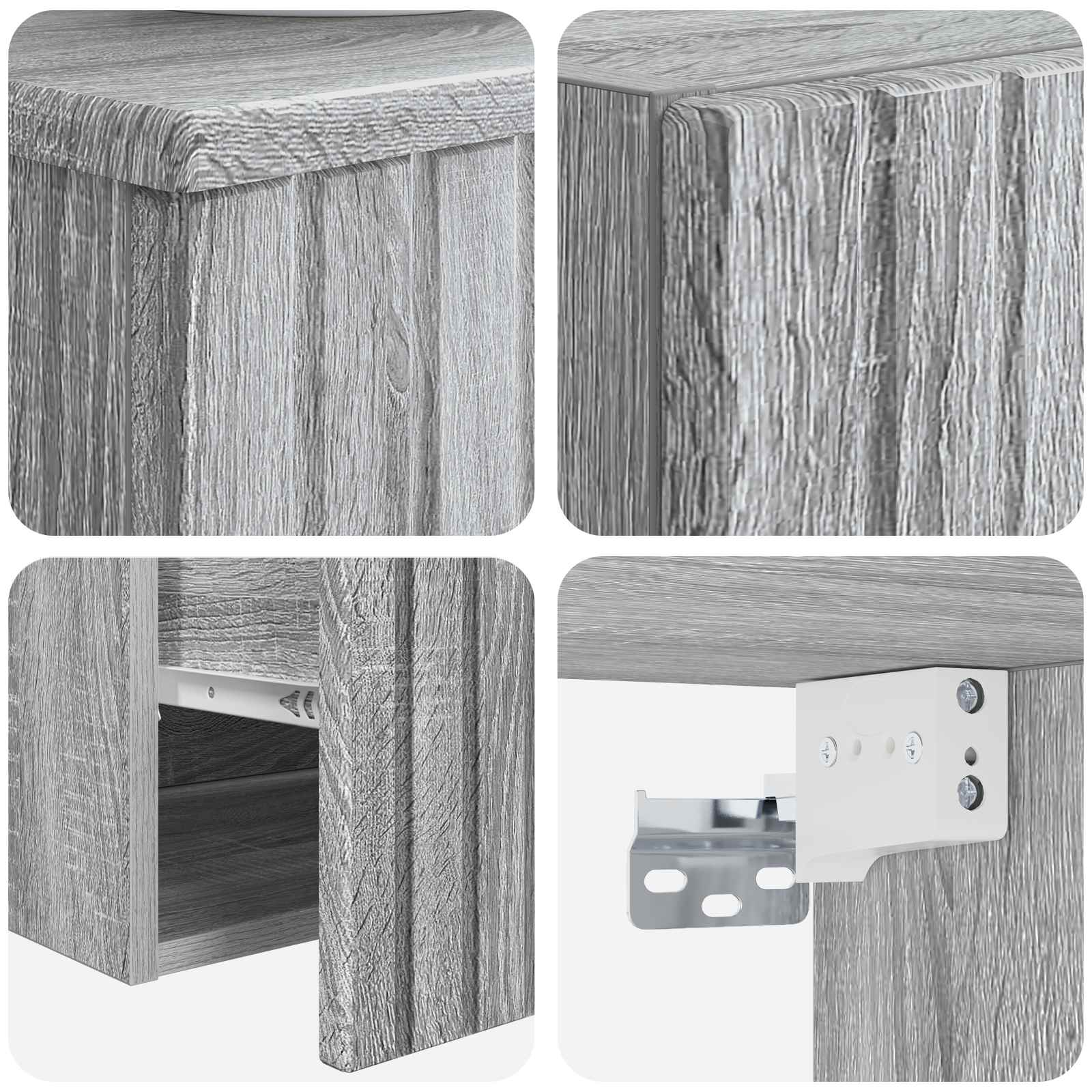 Σετ Επίπλων Μπάνιου 2 τμχ. Γκρι Sonoma 33 x 34,5 x 100 εκ - Pakobazaar