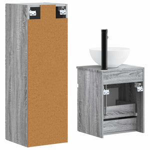 Σετ Επίπλων Μπάνιου 2 τμχ. Γκρι Sonoma 33 x 34,5 x 100 εκ - Pakobazaar