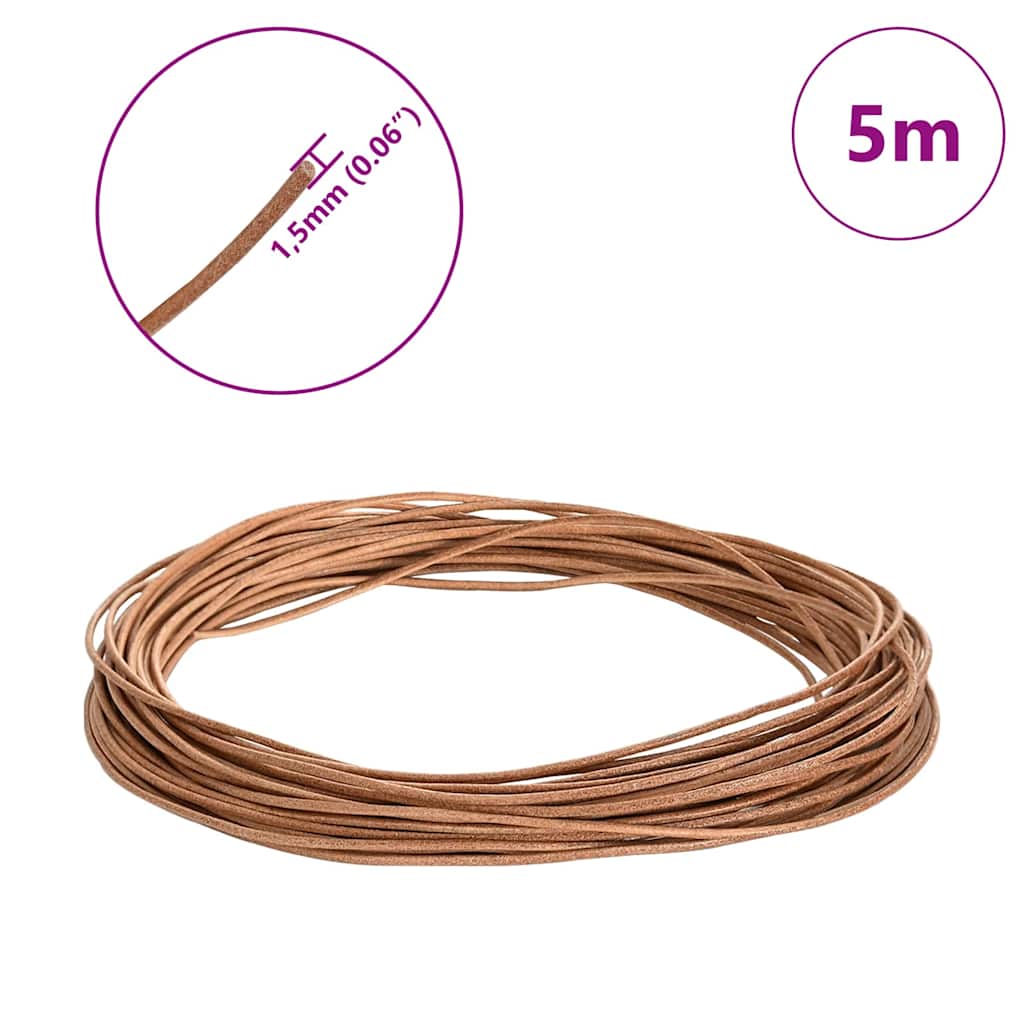 Δερμάτινο σχοινί Καφέ Ø1,5 χιλ. x 5 μ. Δέρμα