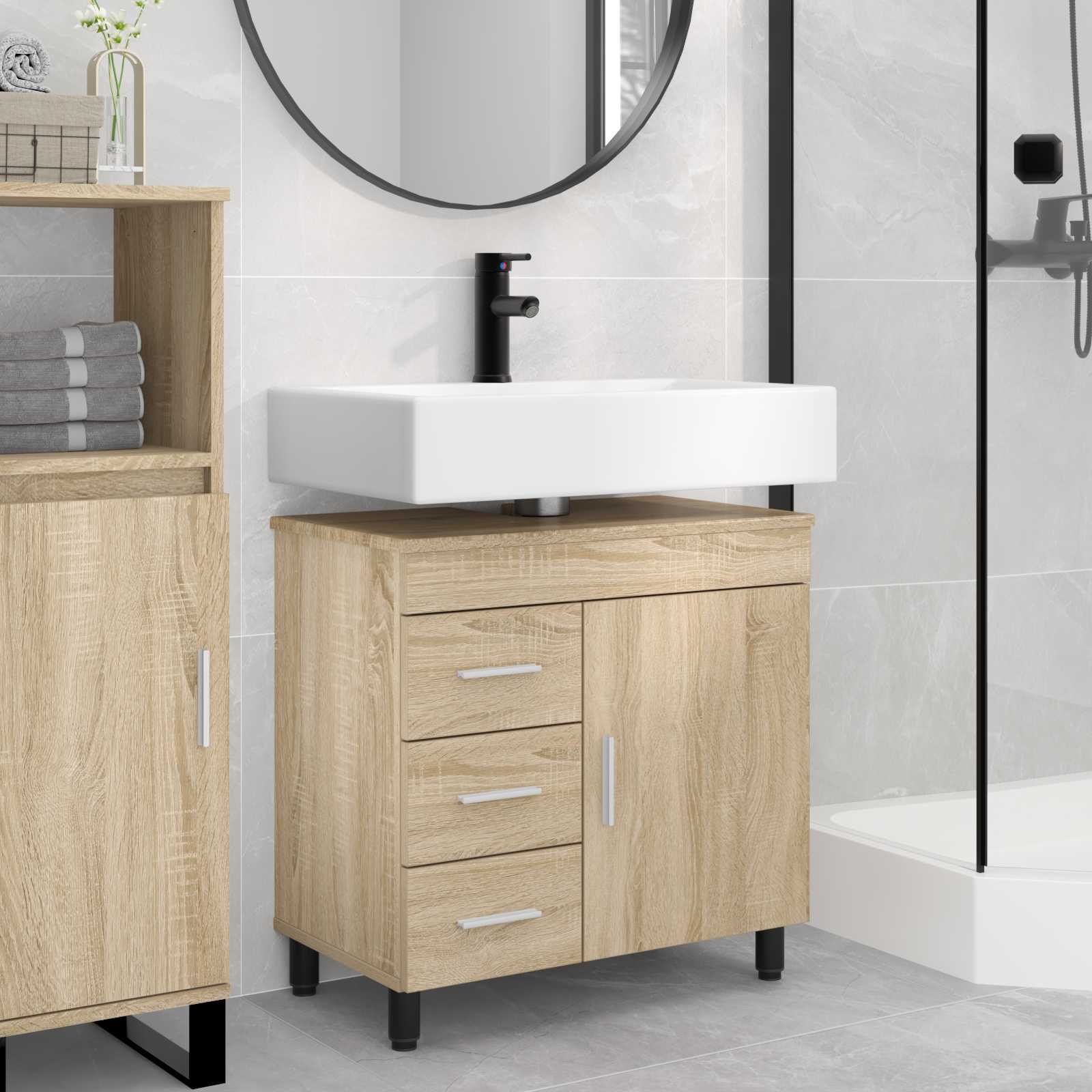 Έπιπλο μπάνιου Sonoma Δρυς 60 x 35 x 60 εκ. Επεξεργασμένο Ξύλο - Pakobazaar