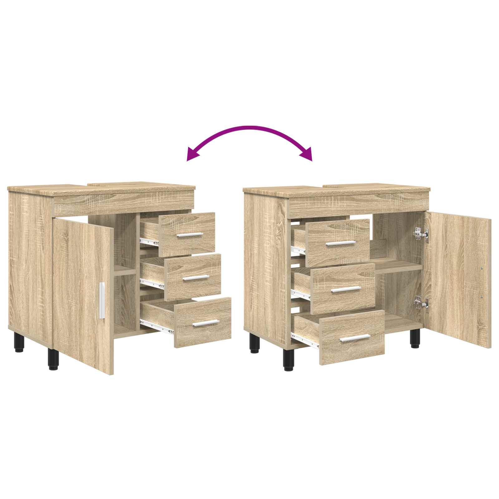 Έπιπλο μπάνιου Sonoma Δρυς 60 x 35 x 60 εκ. Επεξεργασμένο Ξύλο - Pakobazaar