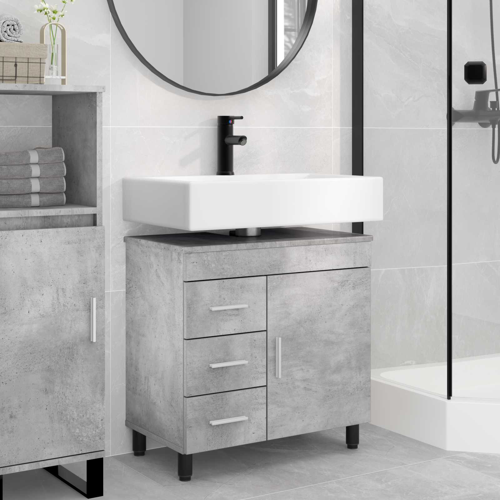 Έπιπλο μπάνιου Γκρι Σκυροδέματος 60 x 35 x 60 εκ. - Pakobazaar