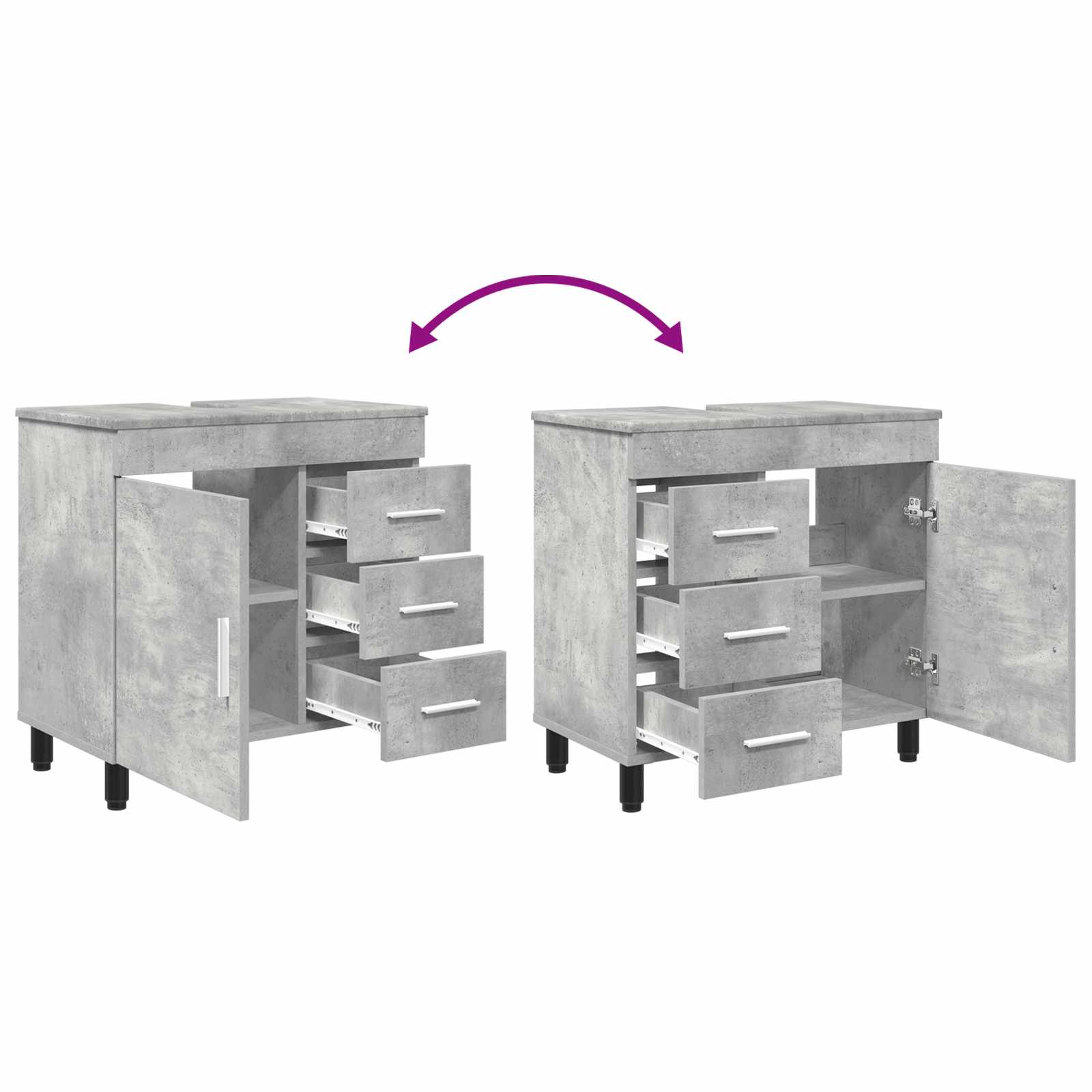 Έπιπλο μπάνιου Γκρι Σκυροδέματος 60 x 35 x 60 εκ. - Pakobazaar