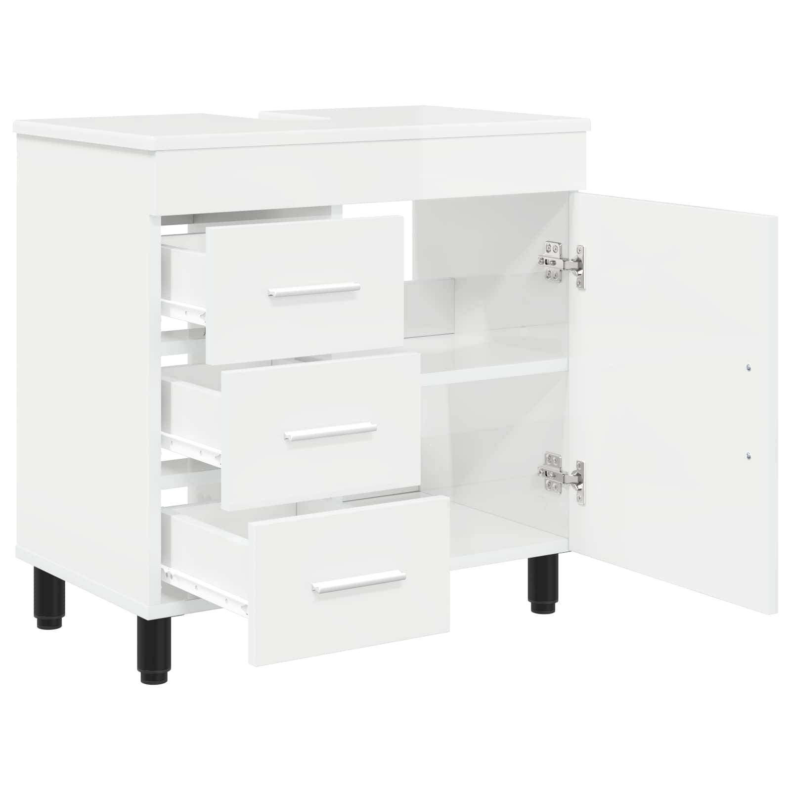 Έπιπλο μπάνιου Γυαλιστερό Λευκό 60 x 35 x 60 εκ. - Pakobazaar