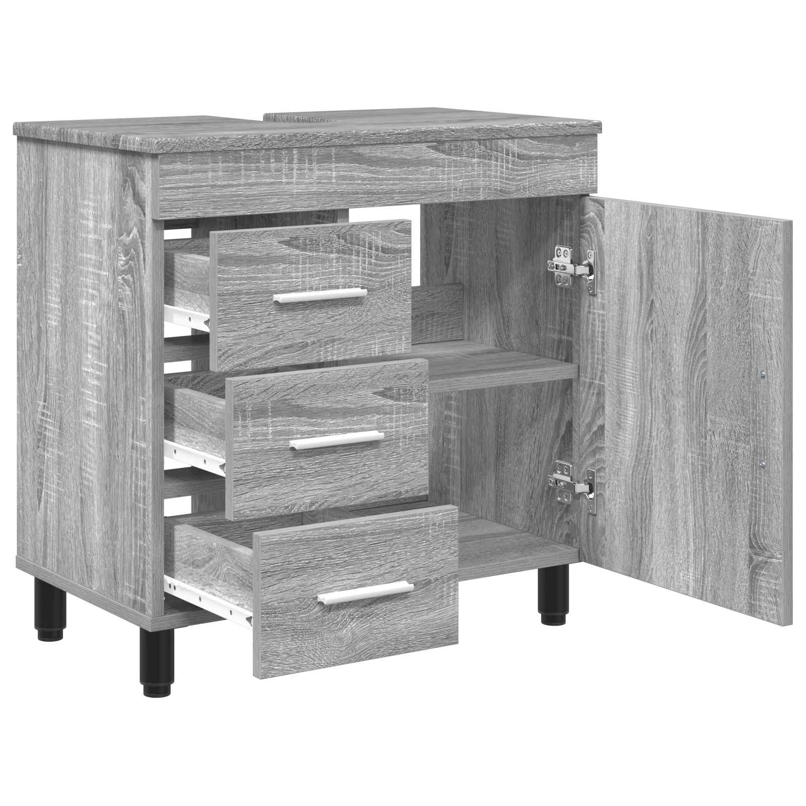 Έπιπλο μπάνιου Γκρι Sonoma 60 x 35 x 60 εκ. Επεξεργασμένο Ξύλο - Pakobazaar