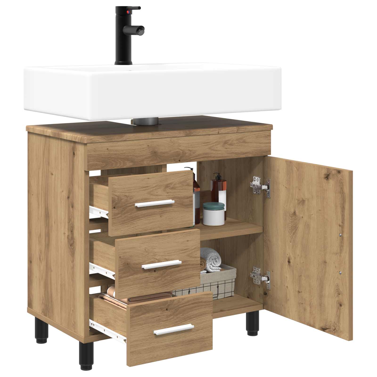 Έπιπλο μπάνιου Artisan Δρυς 60 x 35 x 60 εκ. Επεξεργασμένο Ξύλο - Pakobazaar