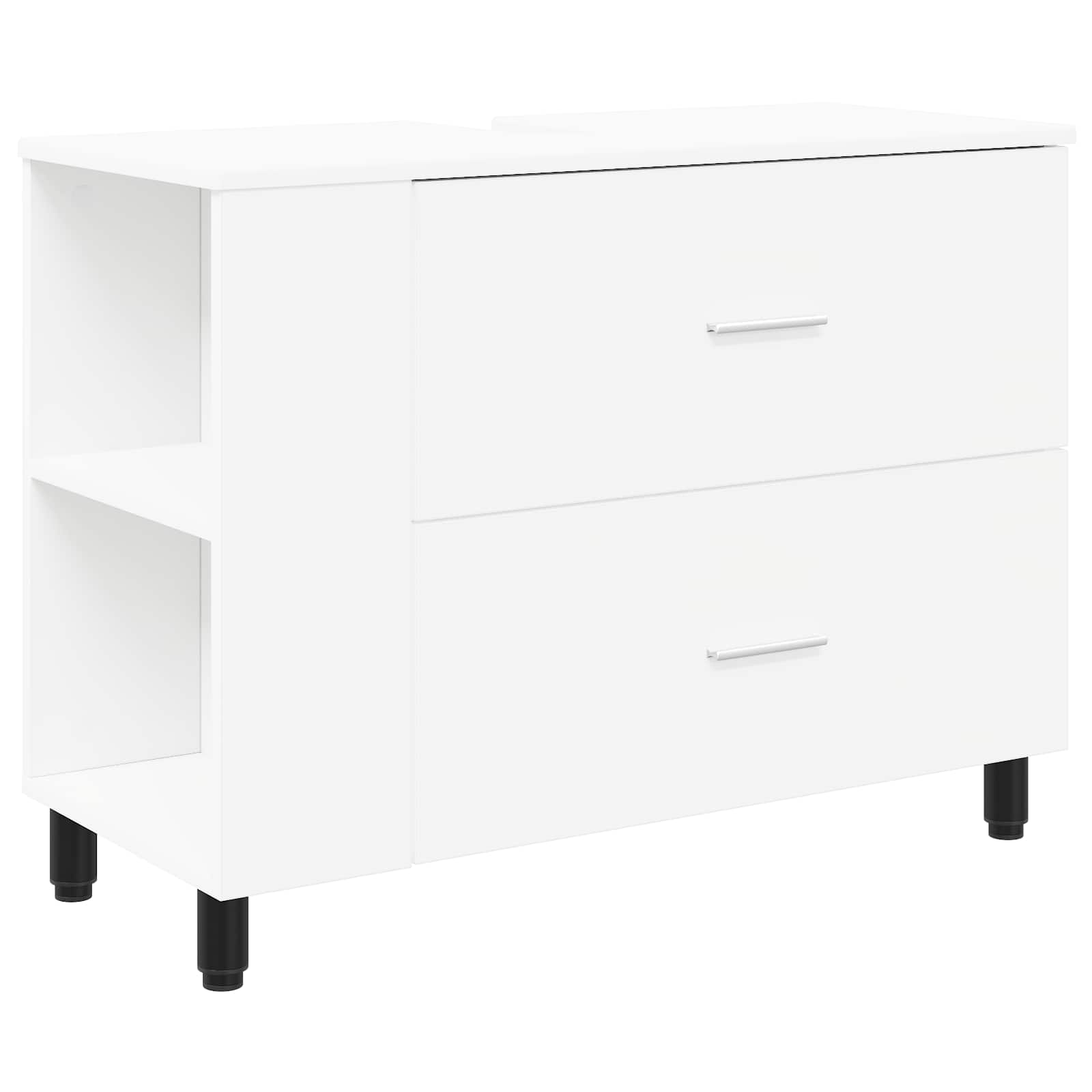 Έπιπλο μπάνιου Λευκό 80 x 35 x 60 cm Επεξεργασμένο Ξύλο - Pakobazaar