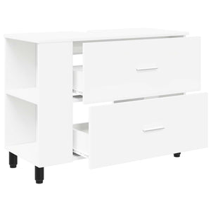 Έπιπλο μπάνιου Λευκό 80 x 35 x 60 cm Επεξεργασμένο Ξύλο - Pakobazaar