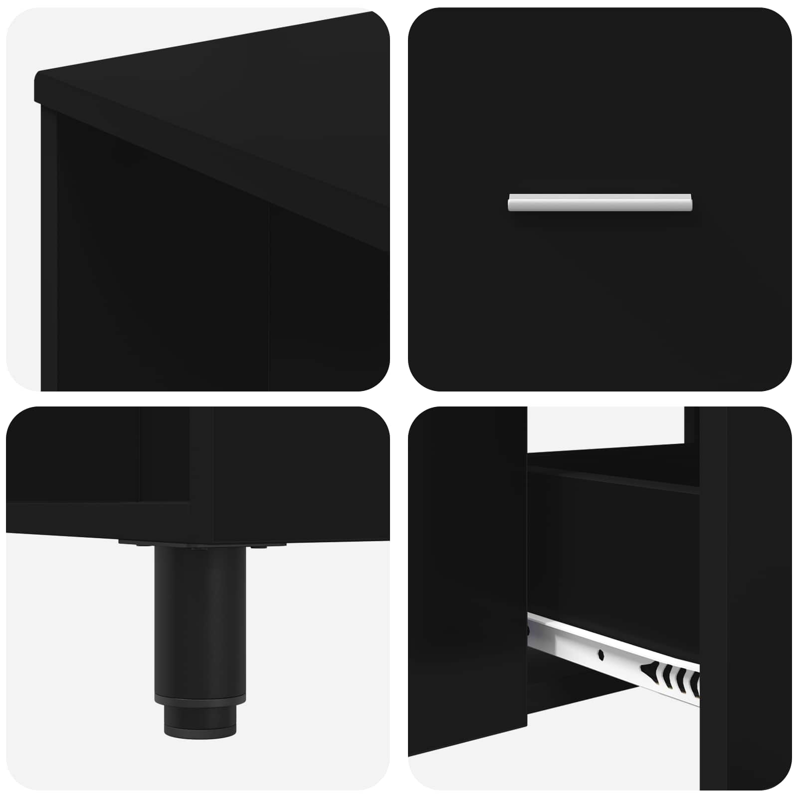 Έπιπλο μπάνιου Μαύρο 80 x 35 x 60 cm Επεξεργασμένο Ξύλο - Pakobazaar