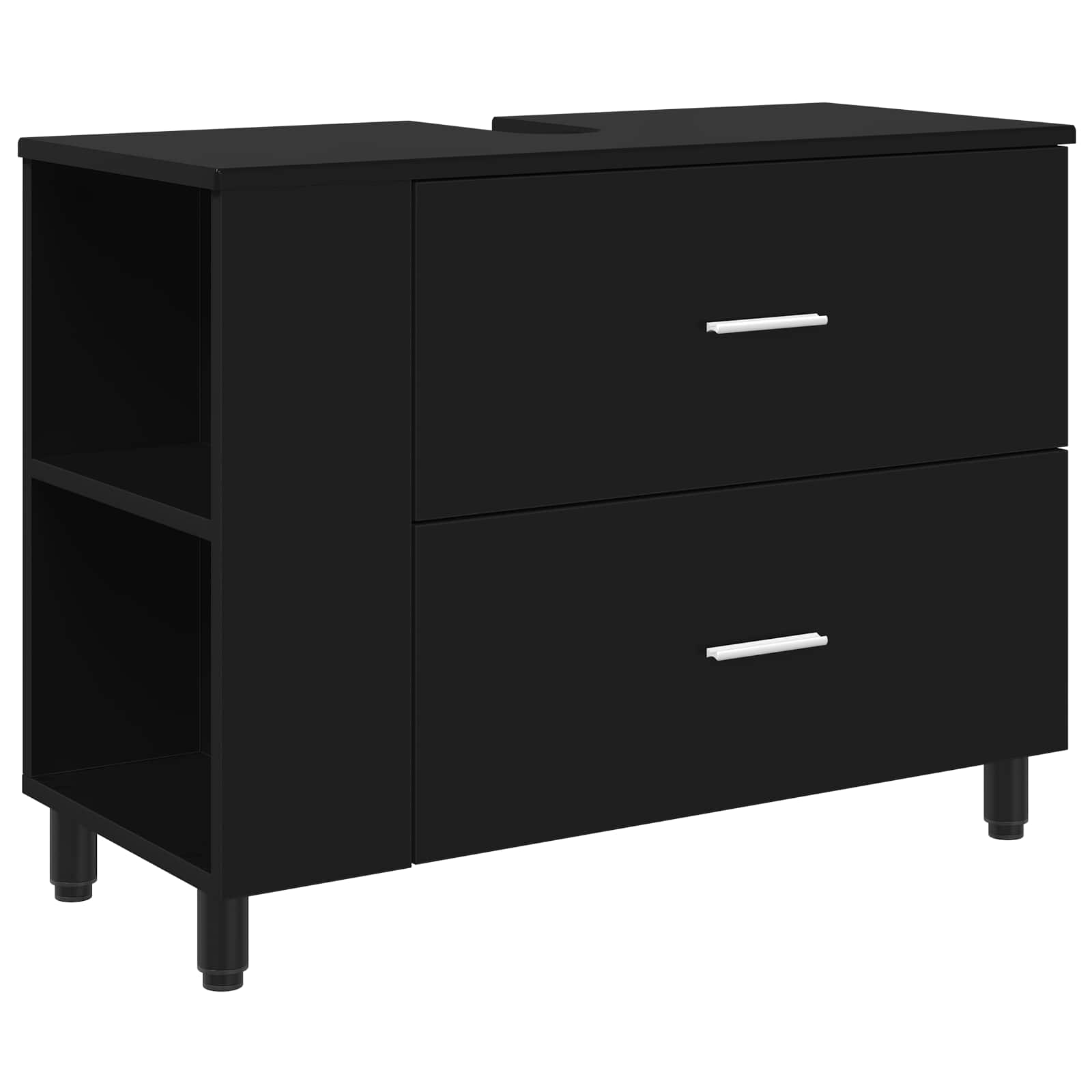 Έπιπλο μπάνιου Μαύρο 80 x 35 x 60 cm Επεξεργασμένο Ξύλο - Pakobazaar