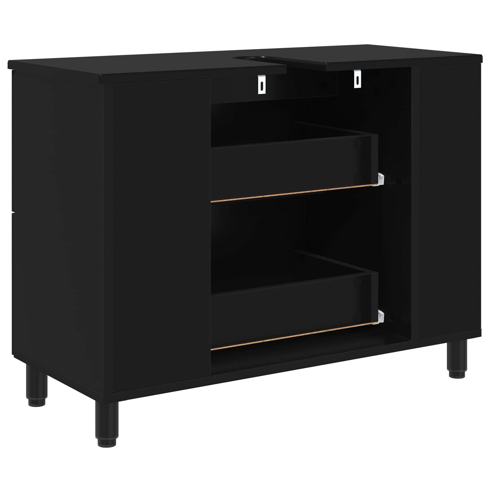 Έπιπλο μπάνιου Μαύρο 80 x 35 x 60 cm Επεξεργασμένο Ξύλο - Pakobazaar