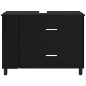 Έπιπλο μπάνιου Μαύρο 80 x 35 x 60 cm Επεξεργασμένο Ξύλο - Pakobazaar