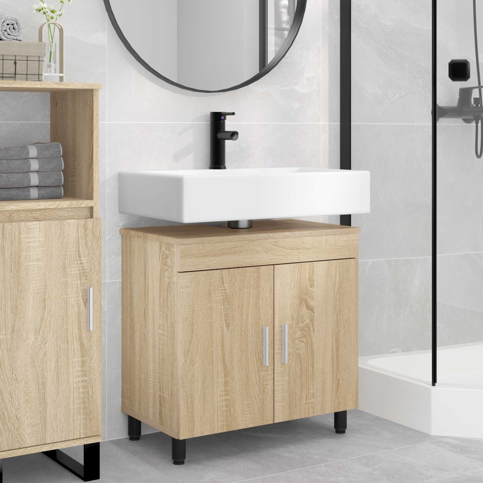 Έπιπλο μπάνιου Sonoma Δρυς 60 x 35 x 60 εκ. Επεξεργασμένο Ξύλο - Pakobazaar