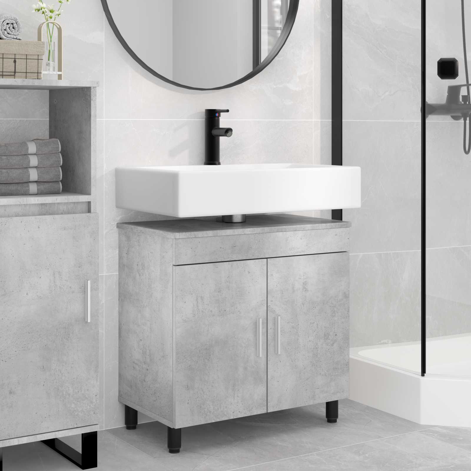 Έπιπλο μπάνιου Γκρι Σκυροδέματος 60 x 35 x 60 εκ. - Pakobazaar