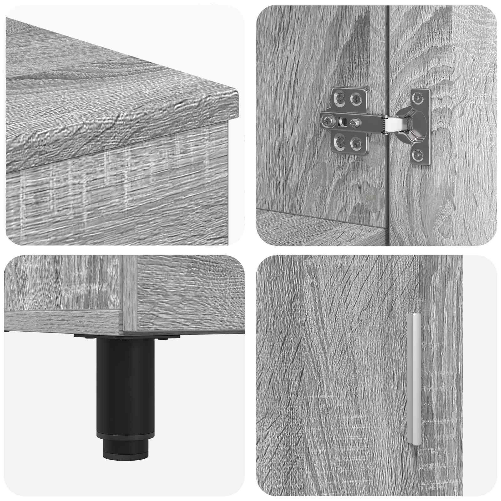 Έπιπλο μπάνιου Γκρι Sonoma 60 x 35 x 60 εκ. Επεξεργασμένο Ξύλο - Pakobazaar