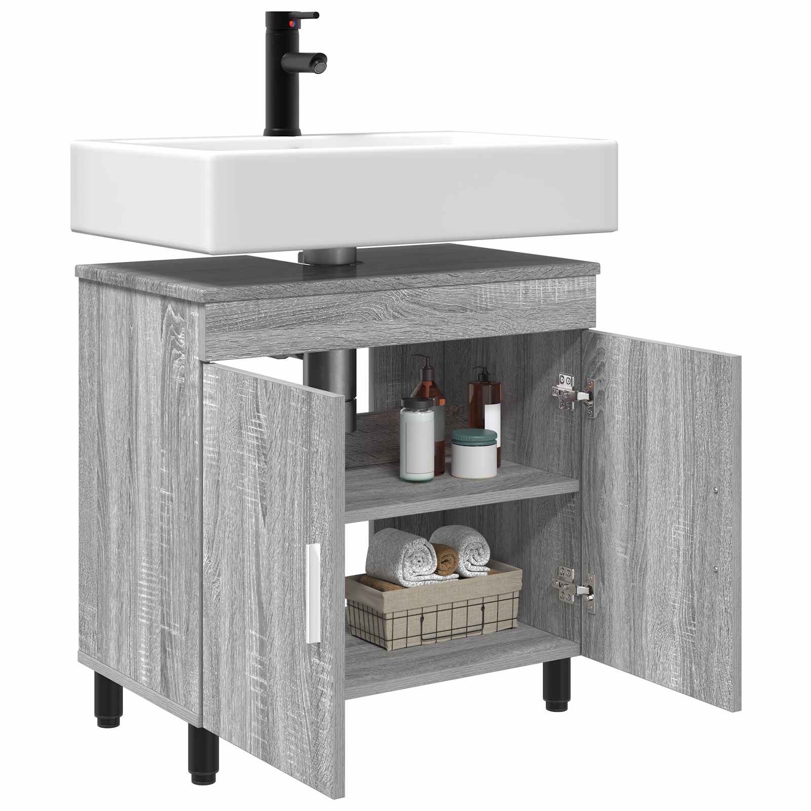Έπιπλο μπάνιου Γκρι Sonoma 60 x 35 x 60 εκ. Επεξεργασμένο Ξύλο - Pakobazaar