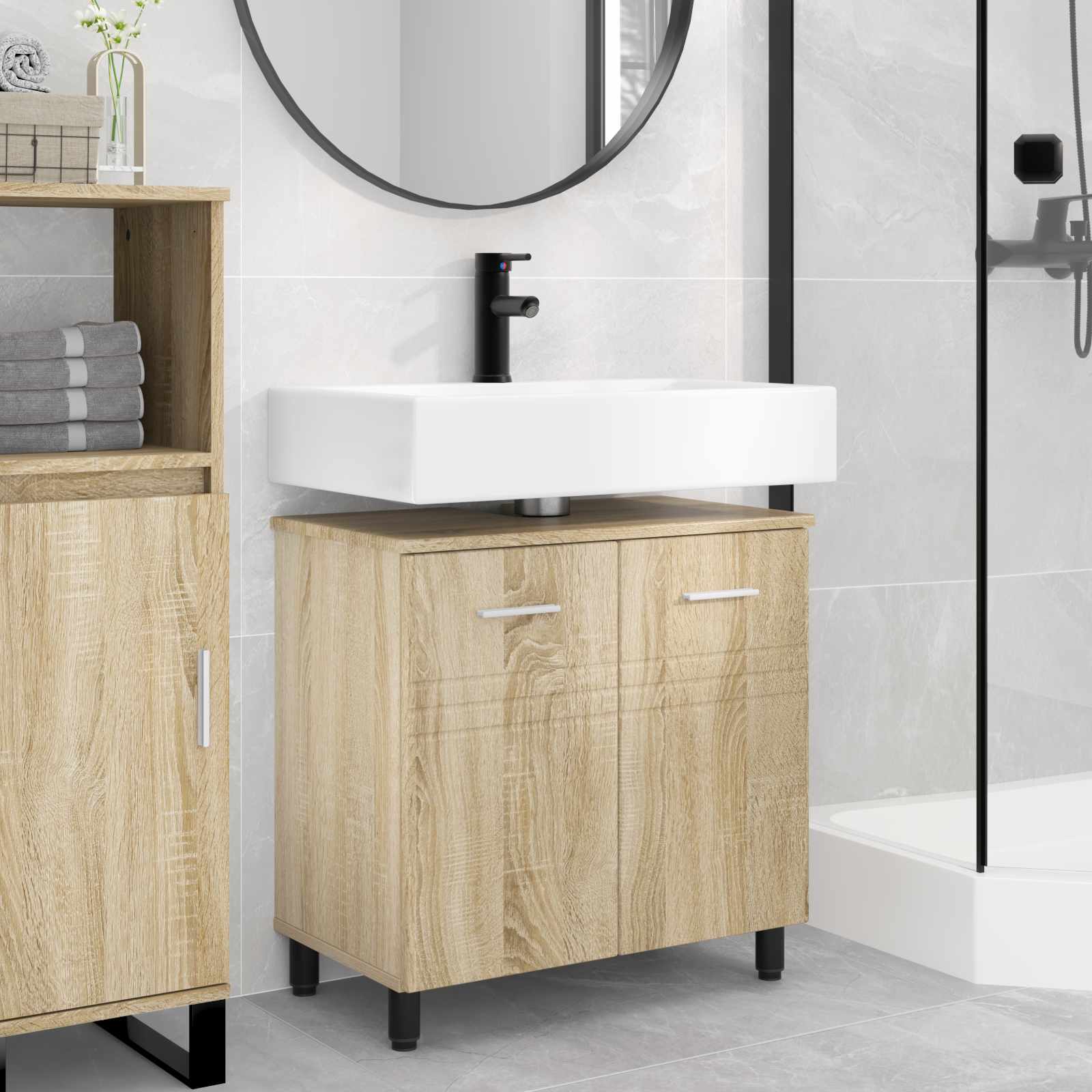 Έπιπλο μπάνιου Sonoma Δρυς 60 x 35 x 60 εκ. Επεξεργασμένο Ξύλο - Pakobazaar