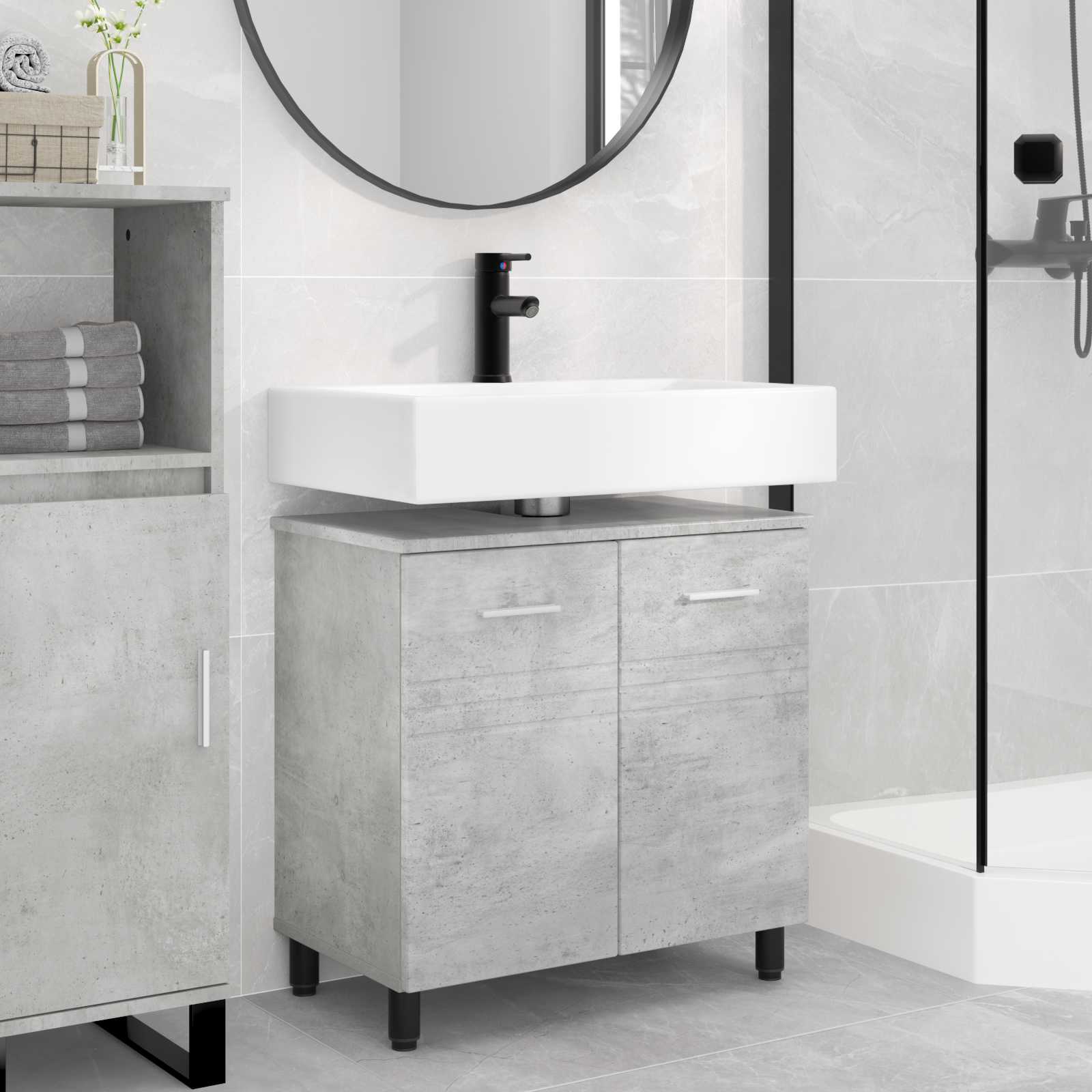 Έπιπλο μπάνιου Γκρι Σκυροδέματος 60 x 35 x 60 εκ. - Pakobazaar
