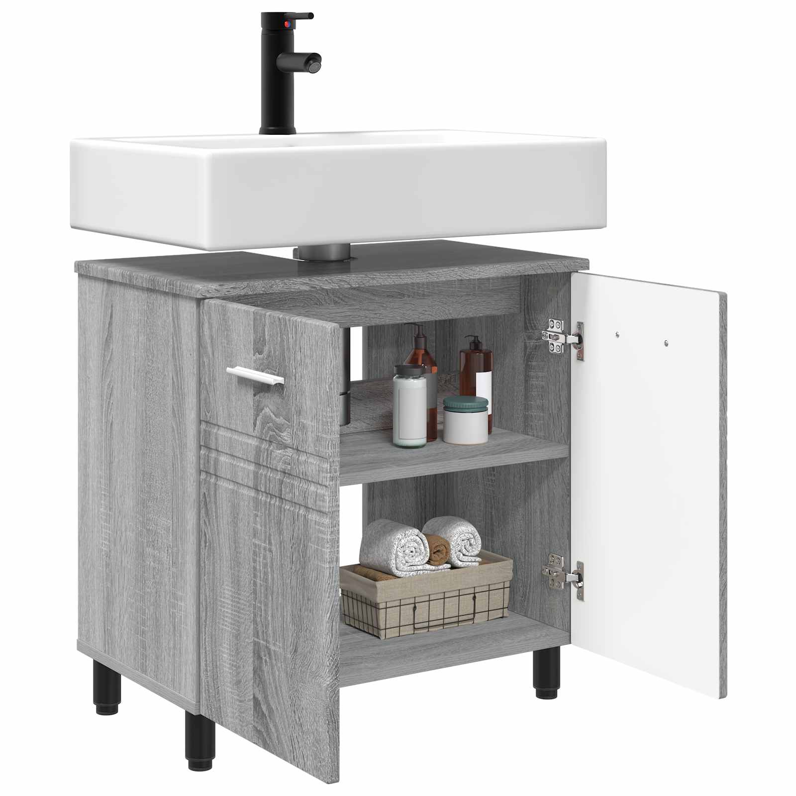 Έπιπλο μπάνιου Γκρι Sonoma 60 x 35 x 60 εκ. Επεξεργασμένο Ξύλο - Pakobazaar