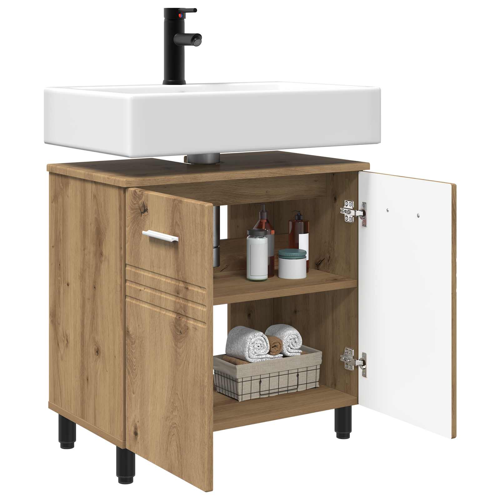 Έπιπλο μπάνιου Artisan Δρυς 60 x 35 x 60 εκ. Επεξεργασμένο Ξύλο - Pakobazaar