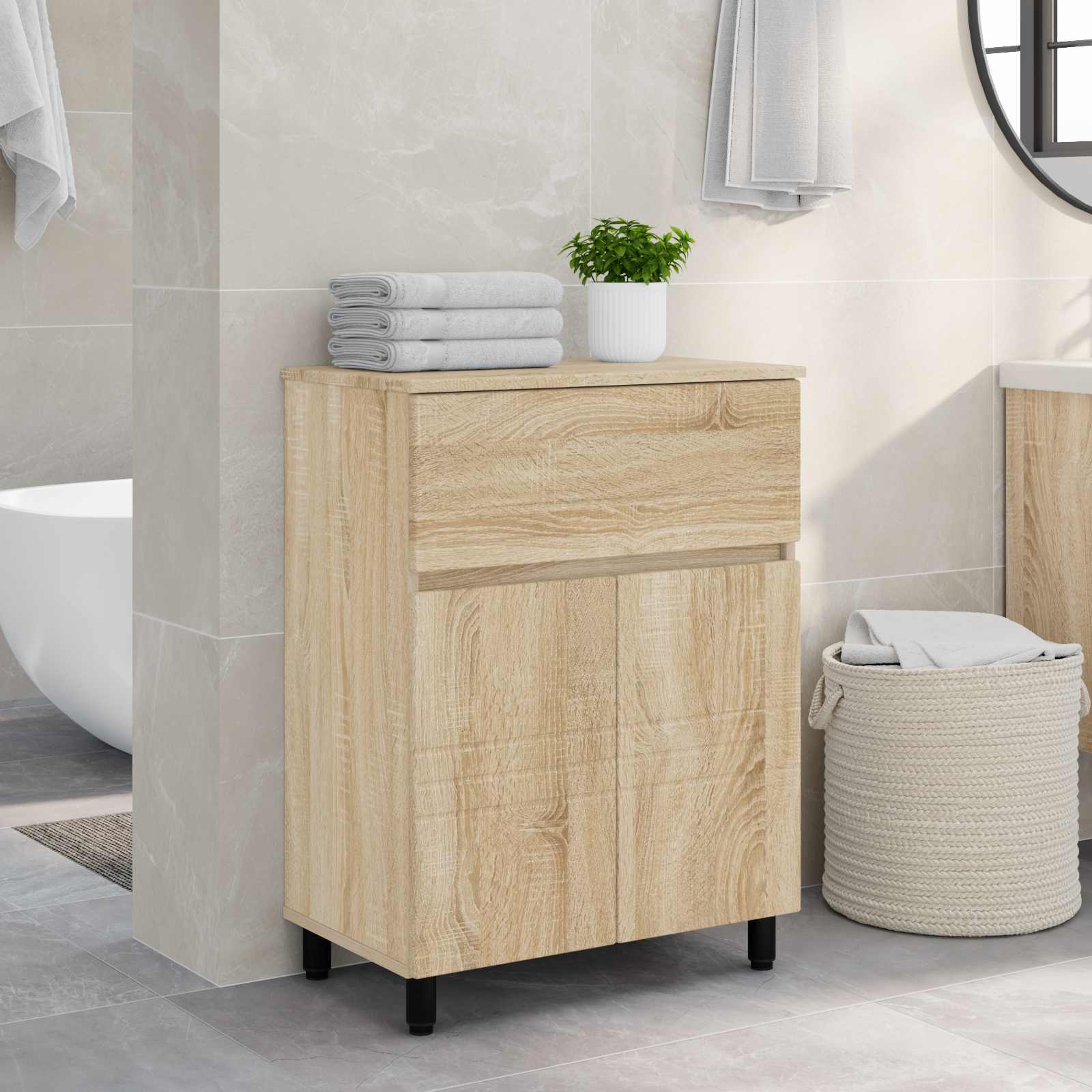 Έπιπλο μπάνιου Sonoma Δρυς 60 x 35 x 80 εκ Επεξεργασμένο Ξύλο - Pakobazaar
