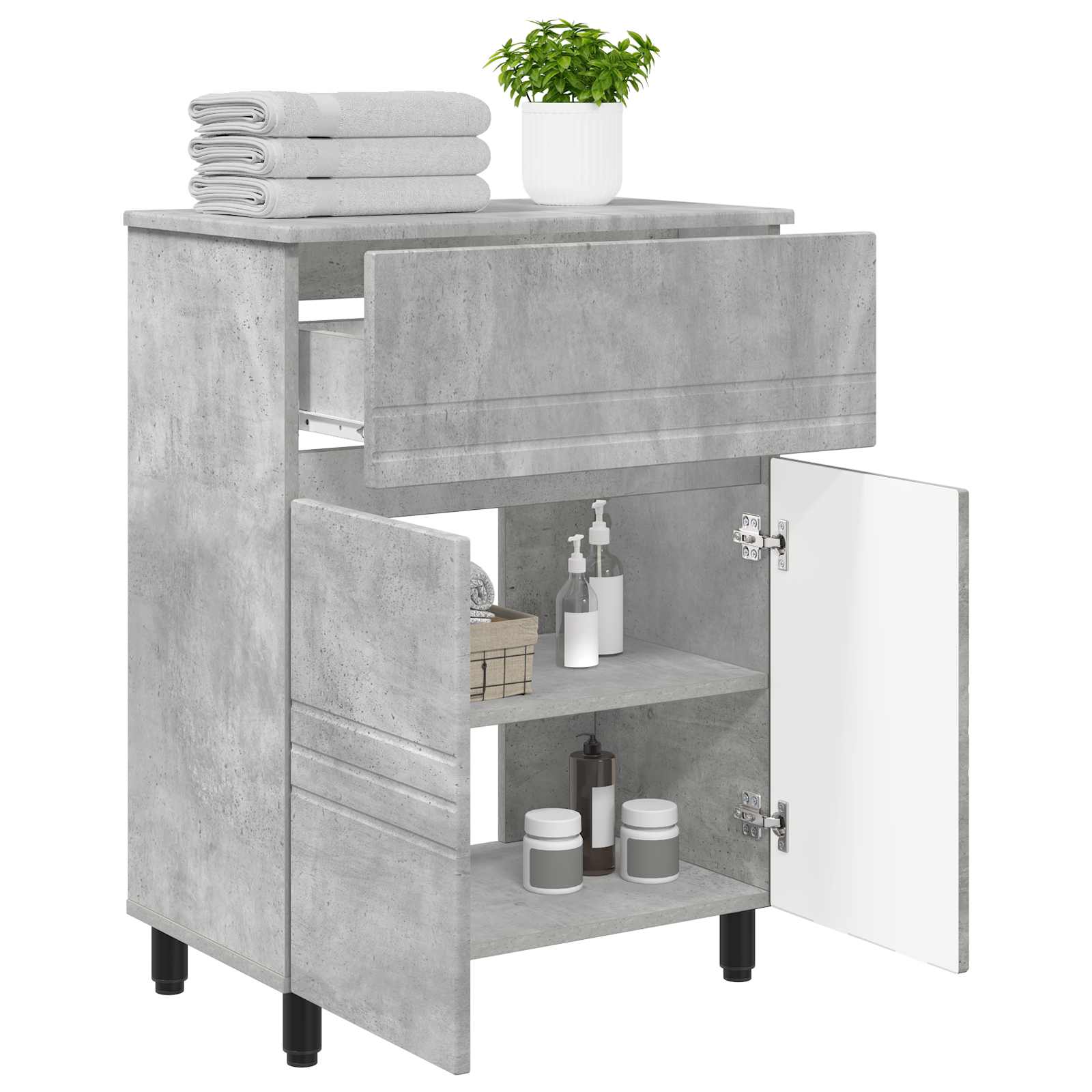 Έπιπλο μπάνιου Γκρι Σκυροδέματος 60 x 35 x 80 εκ - Pakobazaar