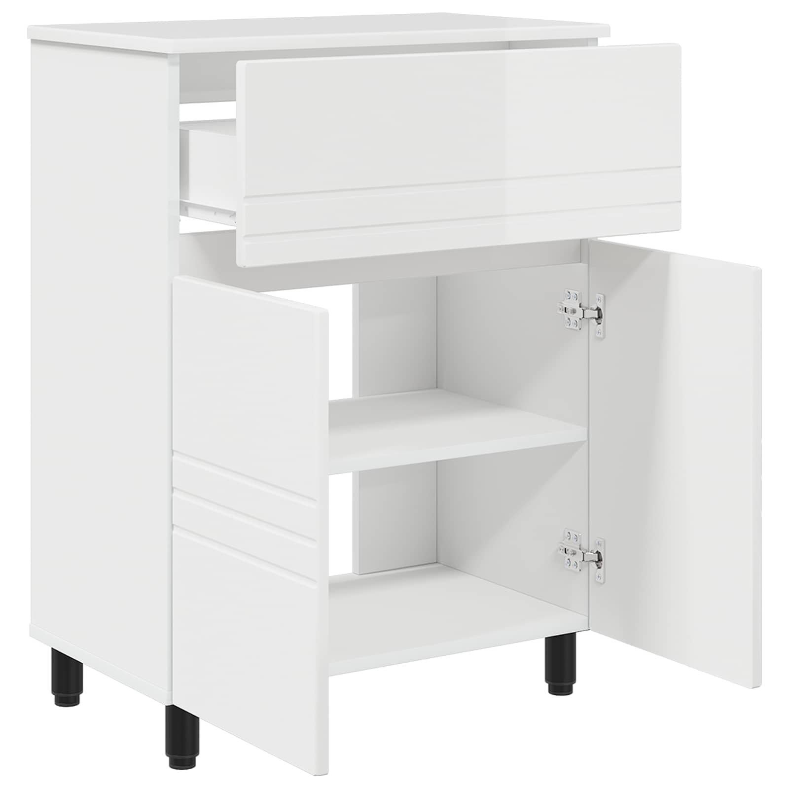 Έπιπλο μπάνιου Γυαλιστερό Λευκό 60 x 35 x 80 εκ - Pakobazaar